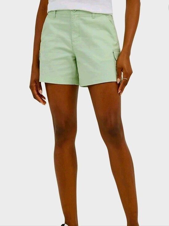 Lee Pants - New Lee Women's Comfort Waist 5" summer soft sage cotton Cargo Shorts, Size XXL